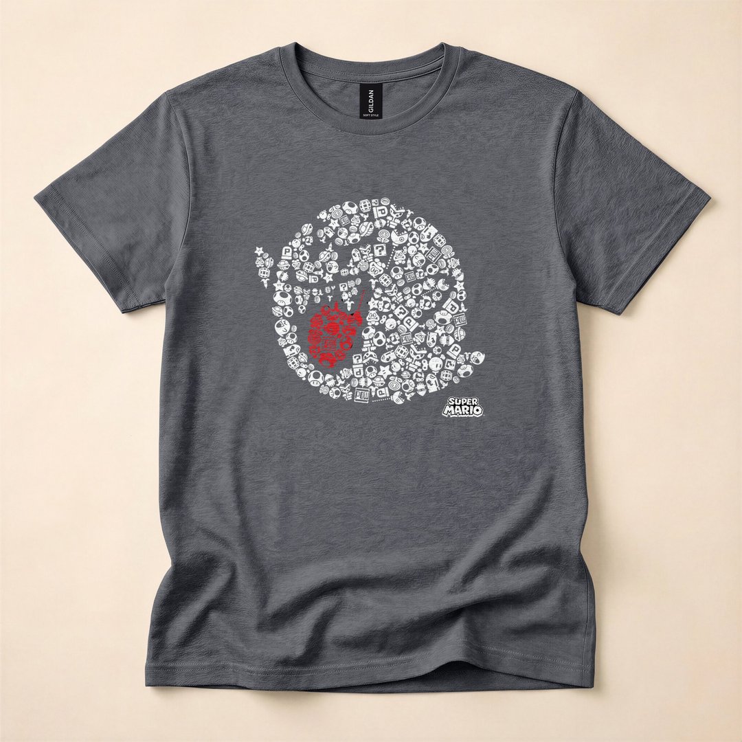 Super Mario Boo Ghost Portrait Halloween T-Shirt - photo 4