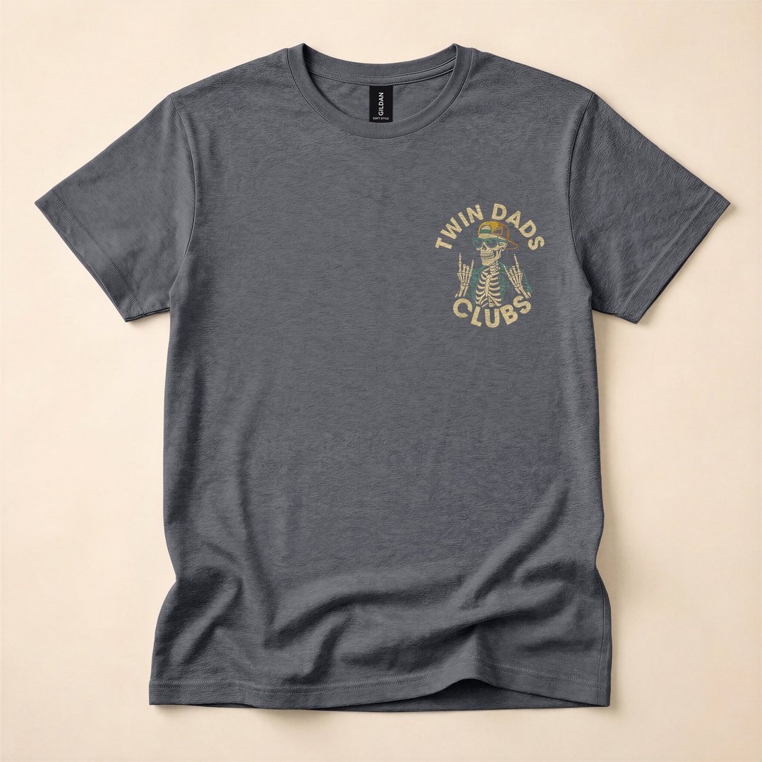 Skeleton Twin Dads Club Overachiever Halloween T-Shirt - photo 4