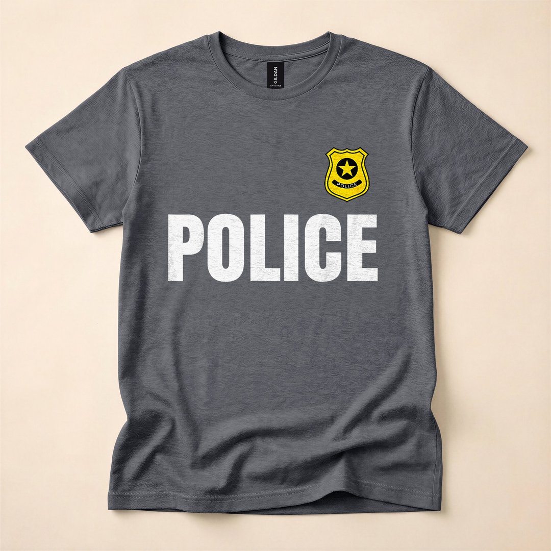 Cute Blue Police Officer Halloween Costume T-Shirt - photo 4