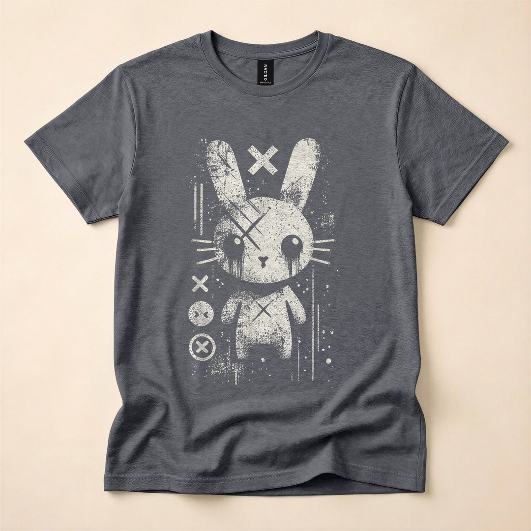 Creepy Cute Goth Bunny Kawaii Horror Rabbit T-Shirt - photo 4