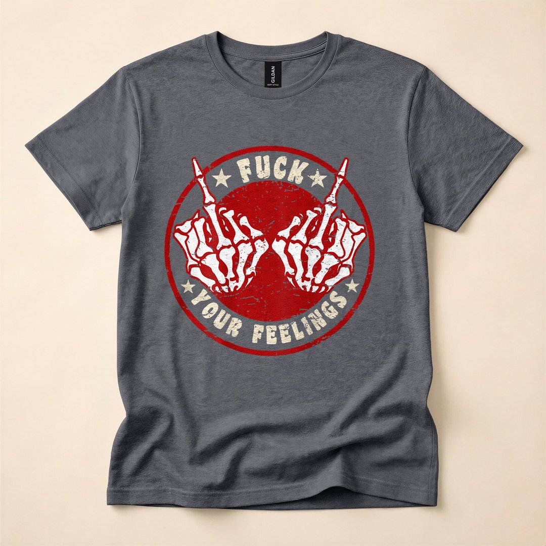 Skeleton Hand Funny Bold Statement Back Print T-Shirt - photo 4