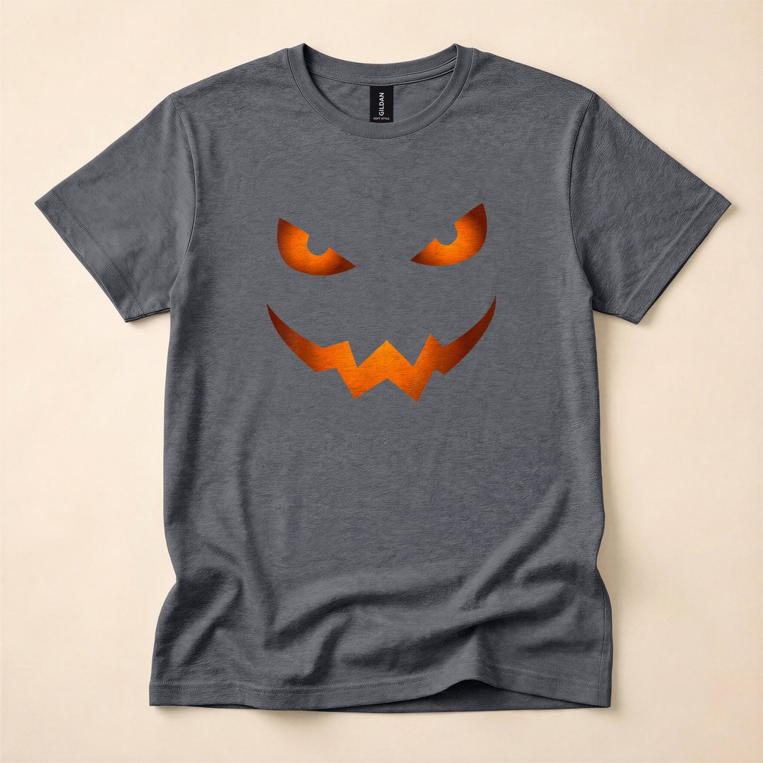 Scary Jack-O-Lantern Pumpkin Face Halloween T-Shirt - photo 4