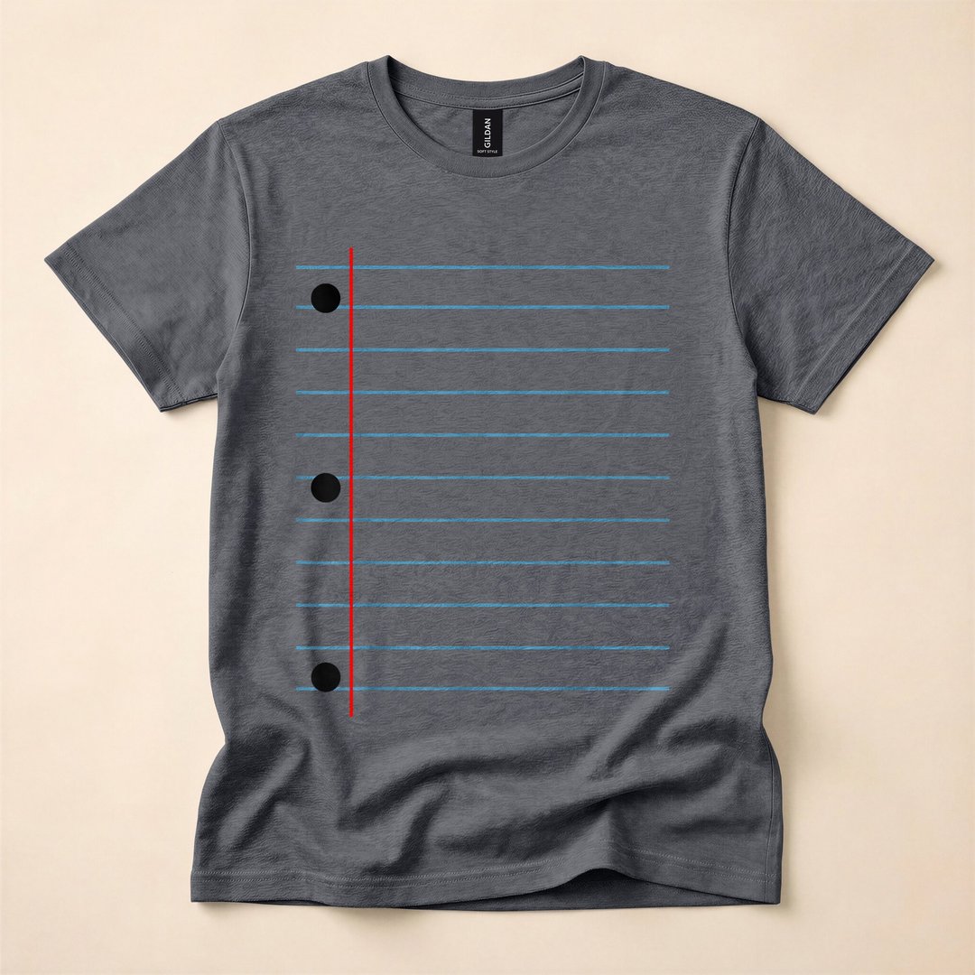 Lined Notebook Paper Group Halloween Costume T-Shirt - photo 5