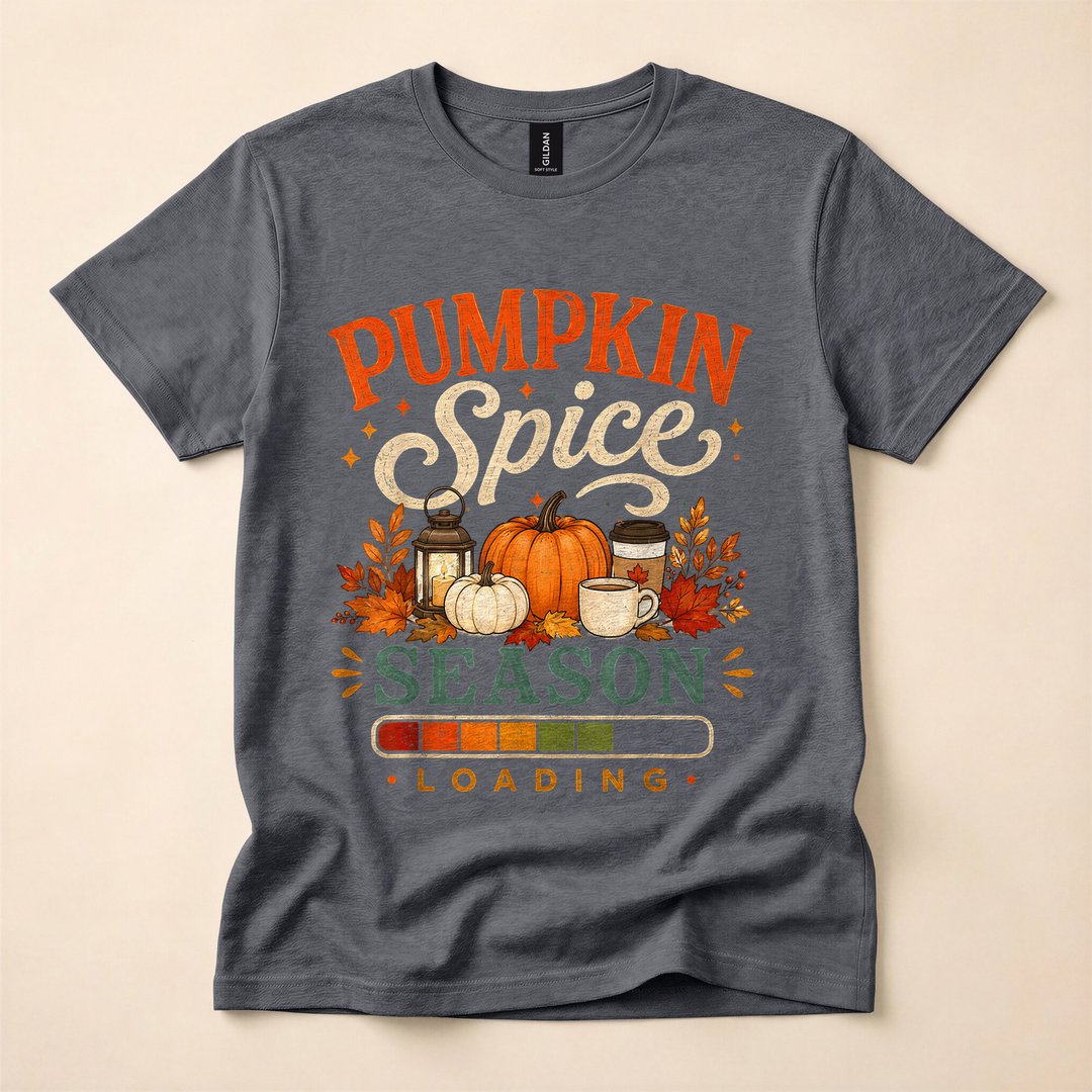 Pumpkin Spice Season Loading Funny Fall T-Shirt - photo 4