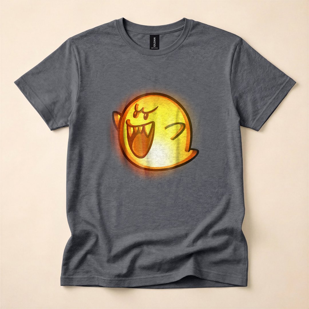 Super Mario Boo Ghost Halloween Pumpkin T-Shirt - photo 4