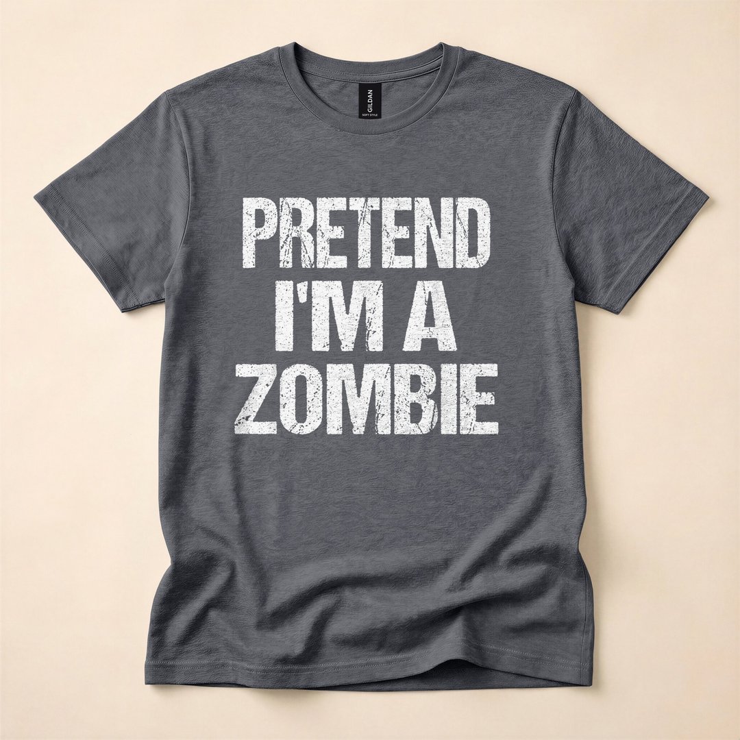 Pretend I'm a Zombie Funny Halloween Costume T-Shirt - photo 4