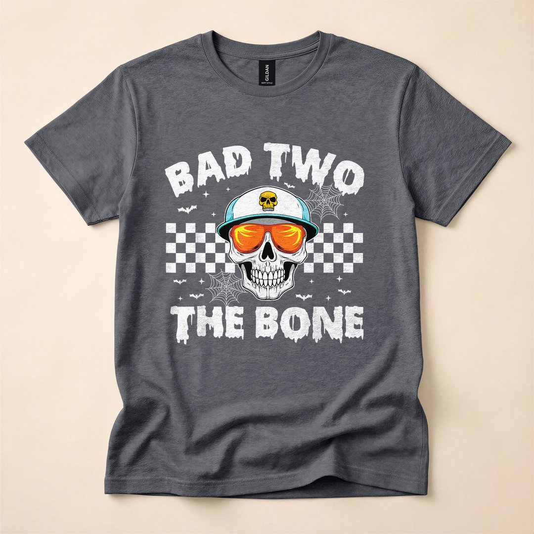 Bad to the Bone Skeleton Second Birthday Halloween T-Shirt - photo 4