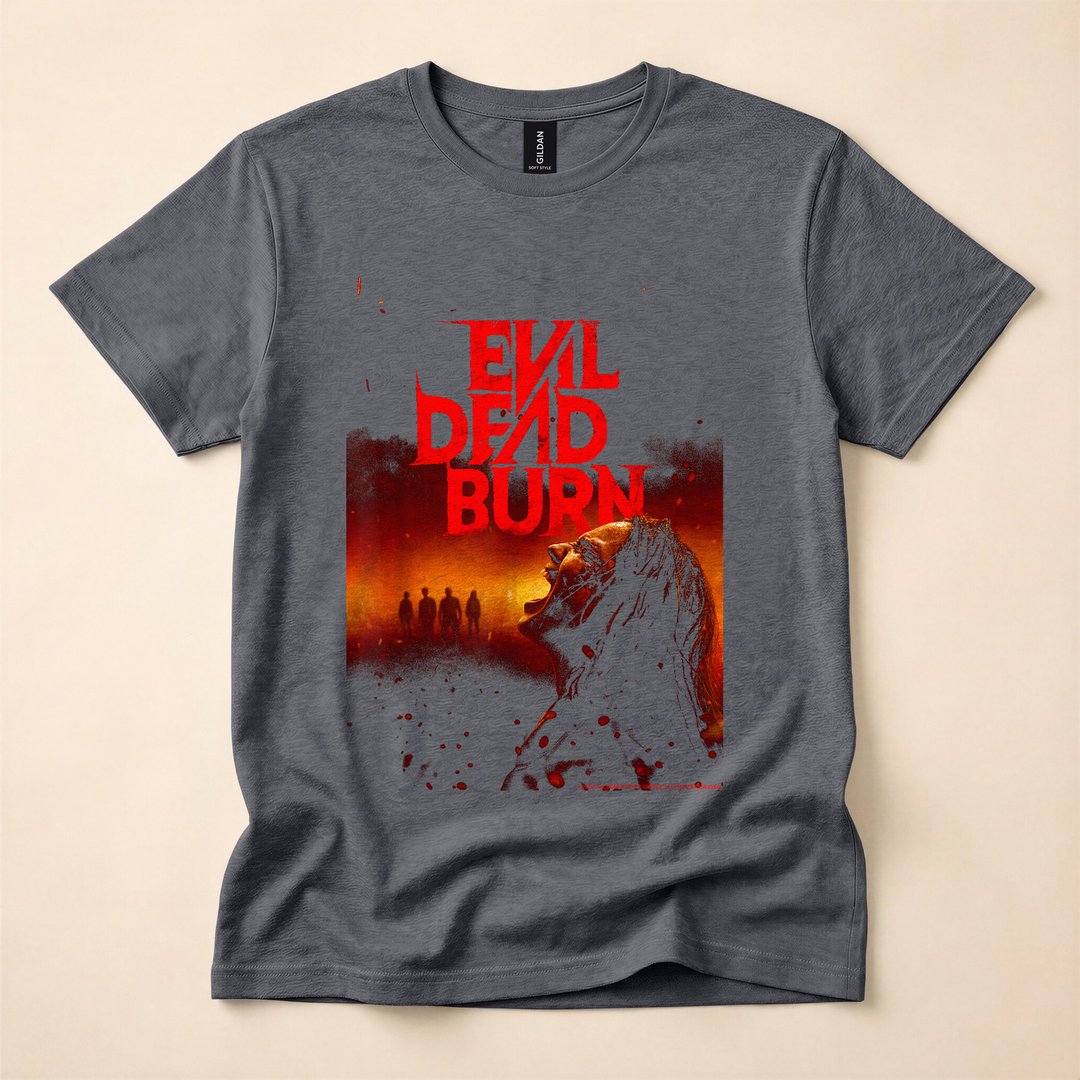 Evil Dead Burn Horror Movie Poster Halloween T-Shirt - photo 4