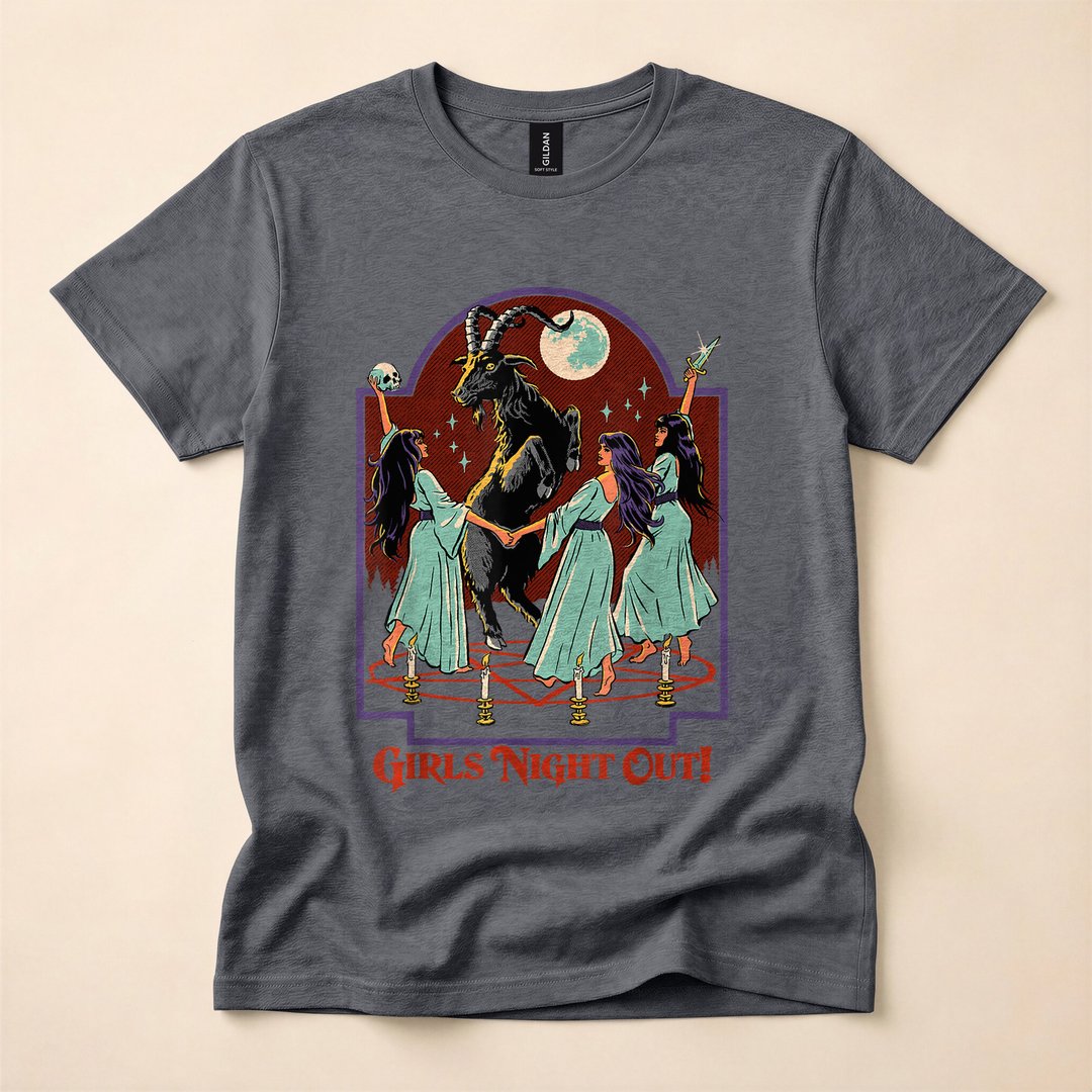 Girls Night Out Witches Retro Vintage Halloween T-Shirt - photo 4