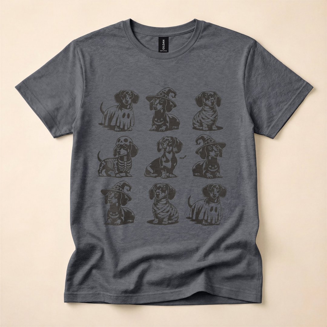Dachshund Halloween Spooky Wiener Dog T-Shirt - photo 5