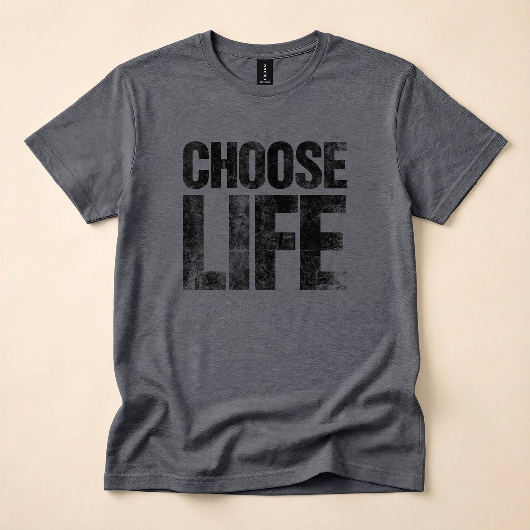 Retro 80s Choose Life Distressed Halloween Costume T-Shirt - photo 5