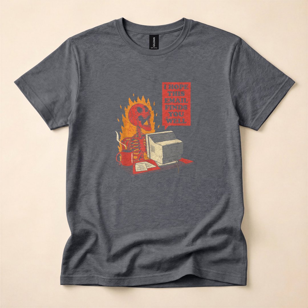 I Hope This Email Finds You Well Funny Skeleton T-Shirt - photo 4
