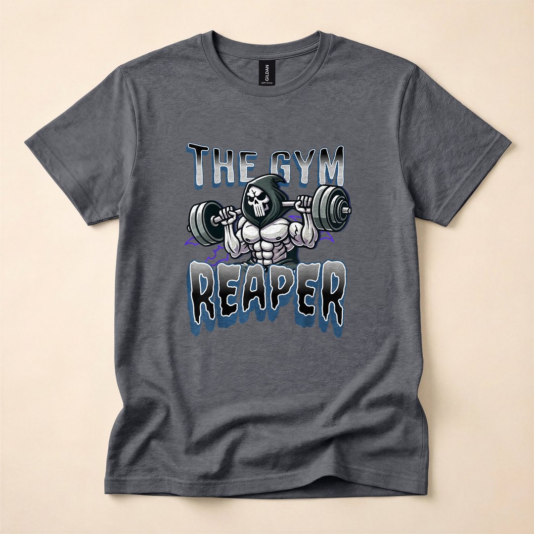 Grim Reaper Gym Workout Weightlifting Halloween T-Shirt - photo 4