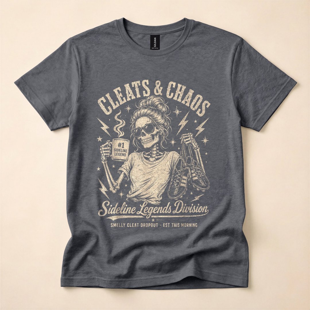 Cleats and Chaos Skeleton Soccer Mom Halloween T-Shirt - photo 4