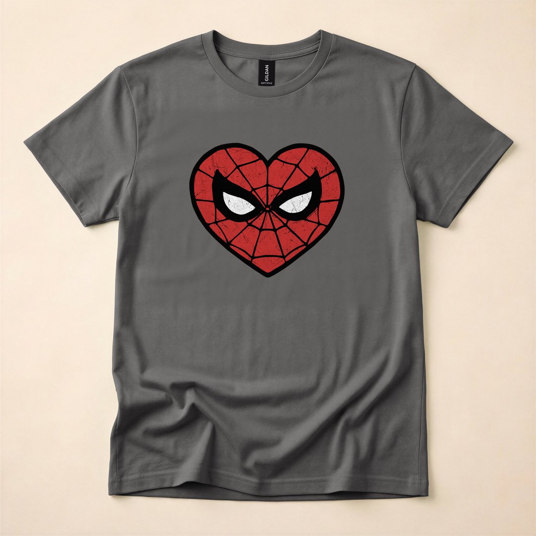 Spider-Man Heart-Shaped Mask Portrait T-Shirt - photo 5