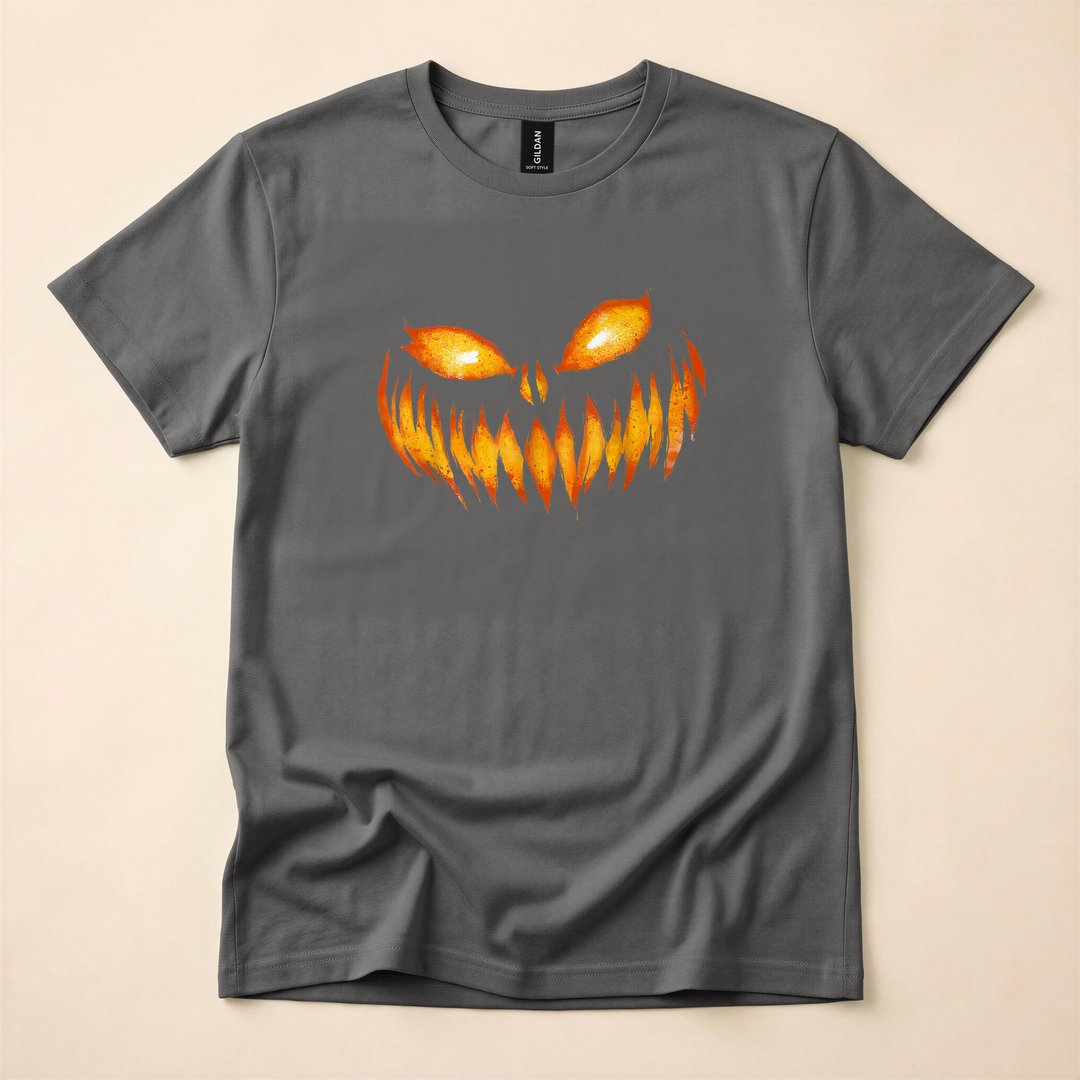 Scary Jack-o'-Lantern Carved Pumpkin Face T-Shirt - photo 5
