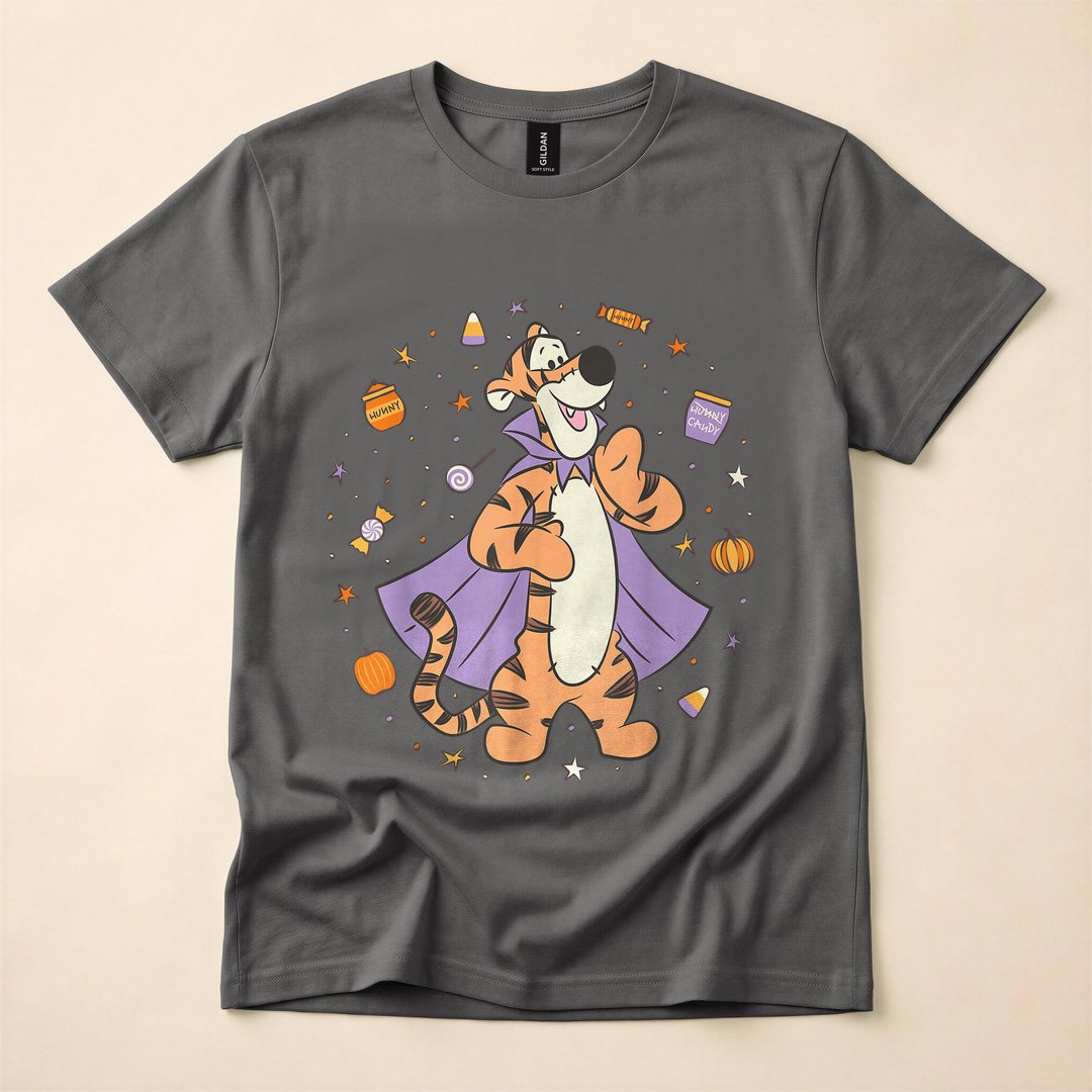 Winnie the Pooh & Tigger Trick-or-Treat Candy Halloween T-Shirt - photo 5