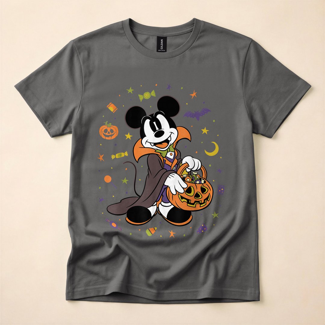 Mickey Mouse Vampire Trick-or-Treat Halloween Icons T-Shirt - photo 5