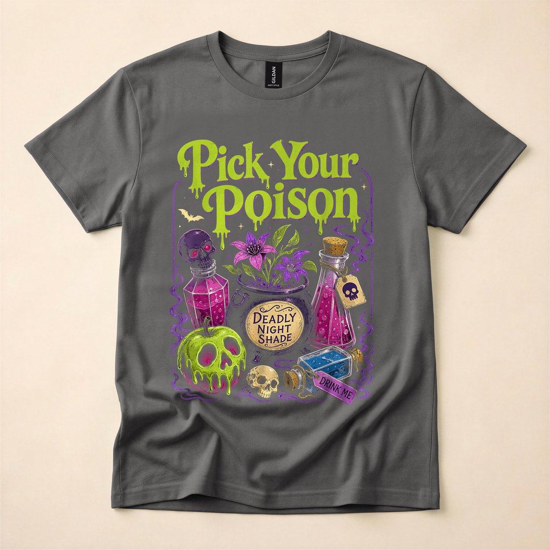 Pick Your Poison Vintage Wizard Halloween T-Shirt - photo 5