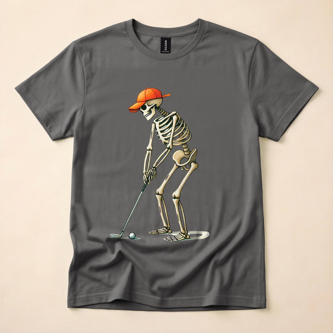 Funny Skeleton Golfer Halloween Golf T-Shirt - photo 5