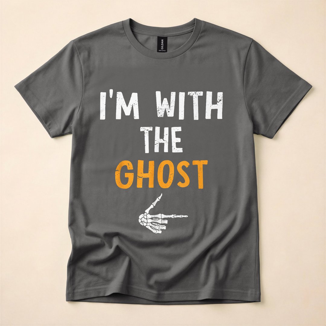 I'm With the Ghost Matching Couple Halloween Costume T-Shirt - photo 5