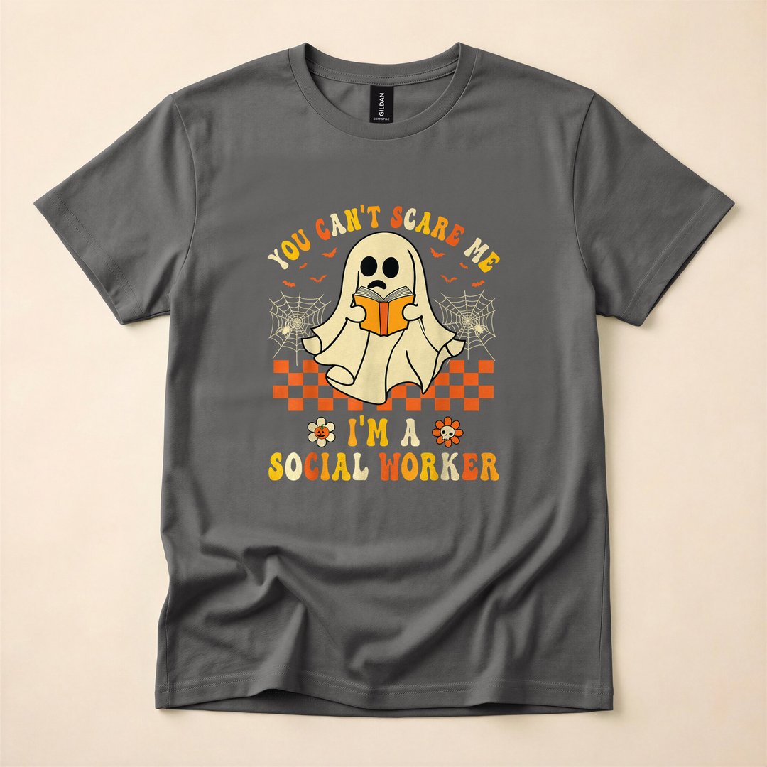 You Can't Scare Me I'm A School Social Worker Halloween T-Shirt - photo 5