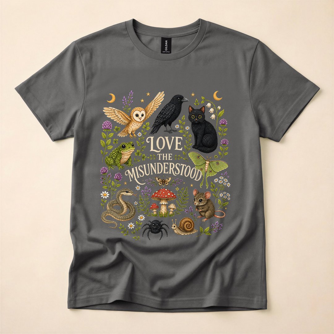 Love the Misunderstood Bat Raven Snake Spider and Frog T-Shirt - photo 5