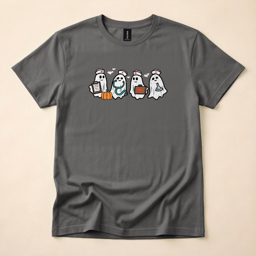Ghost Nurses Halloween Crew Funny Costume T-Shirt - photo 5
