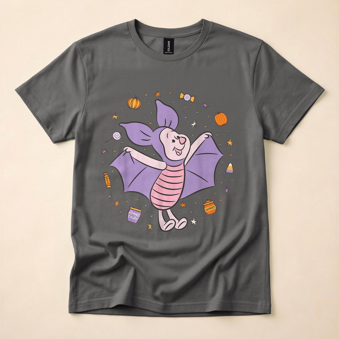 Winnie the Pooh Piglet Trick-or-Treat Candy Halloween T-Shirt - photo 5