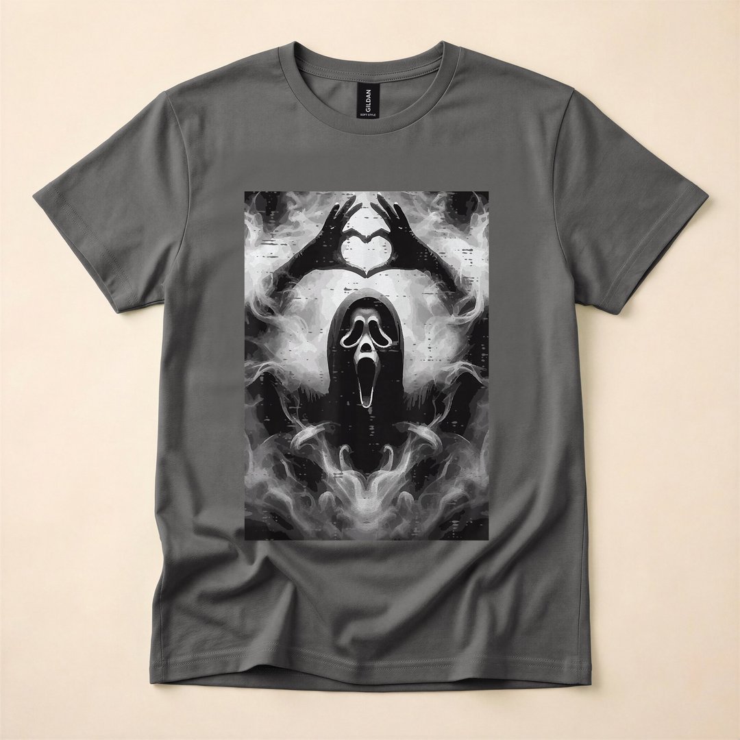 Ghost Hand Heart Spooky Halloween Costume T-Shirt - photo 5