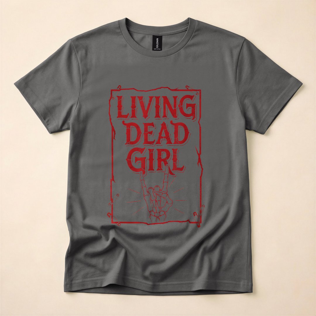 Living Dead Girl Vintage Zombie Rock Halloween T-Shirt - photo 5