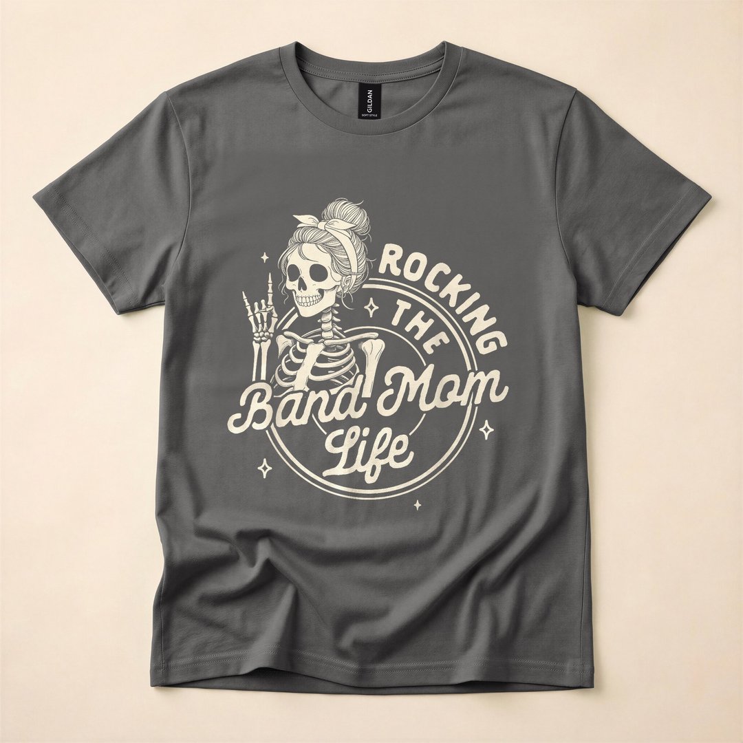 Band Mom Skeleton Rocking Mom Life Halloween T-Shirt - photo 5