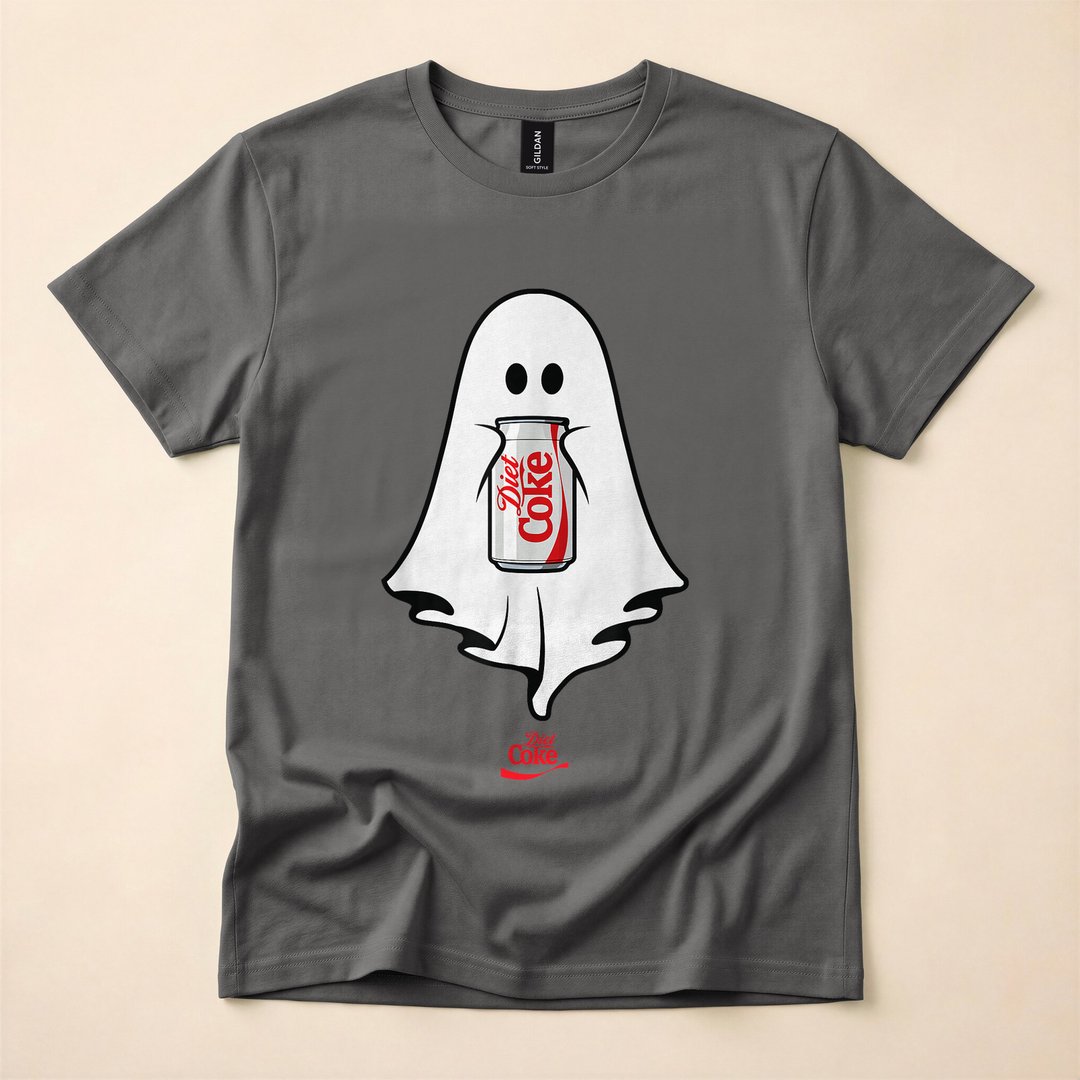Diet Coke Ghost Holding a Can Halloween T-Shirt - photo 5