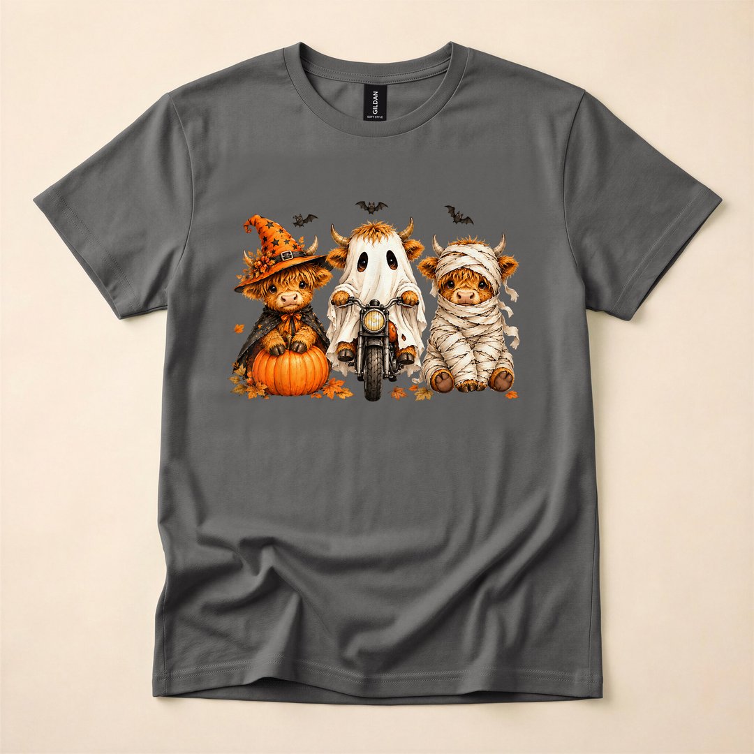 Spooky Highland Cow Fall Halloween T-Shirt - photo 5