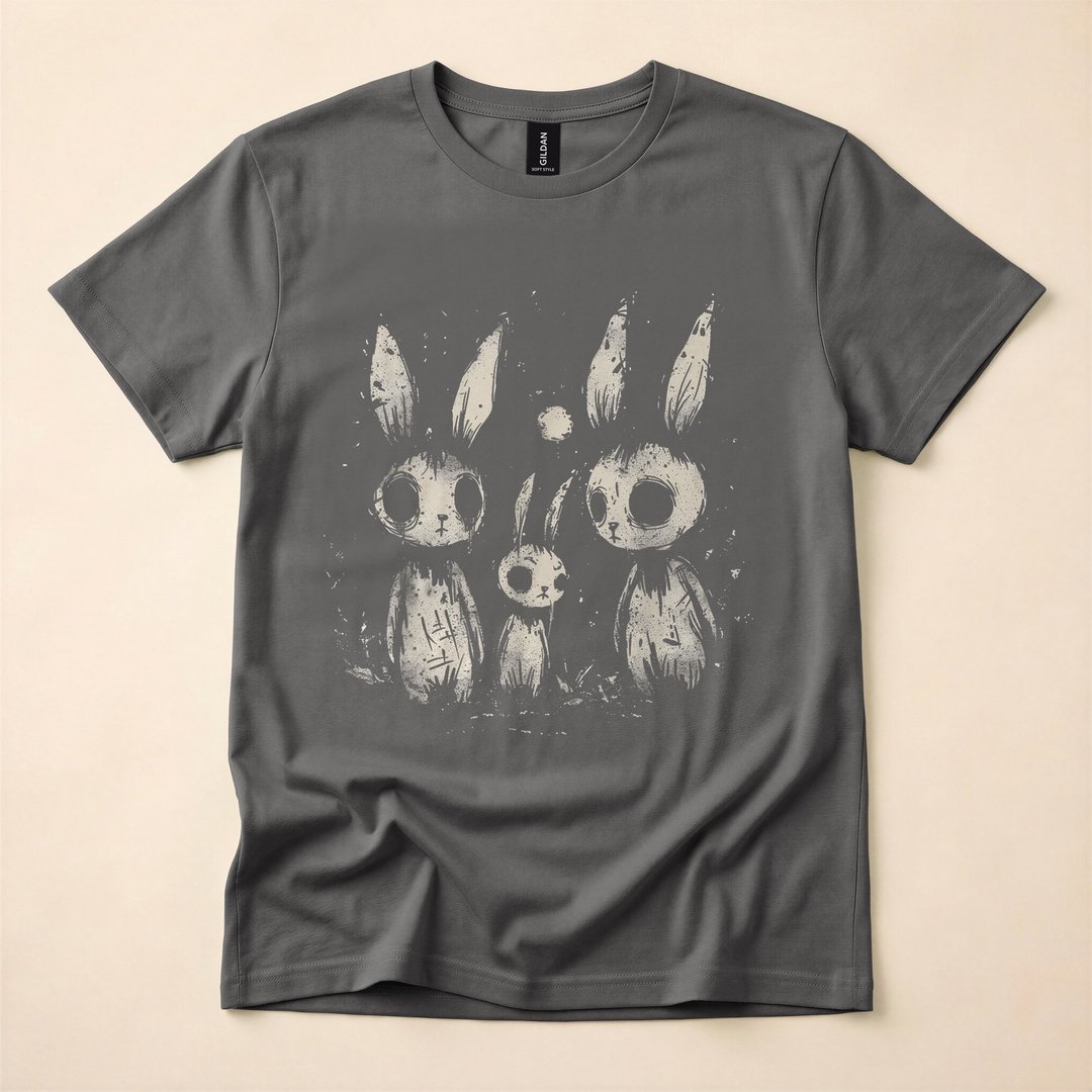 Creepy Cute Bunny Horror Goth Grunge T-Shirt - photo 5