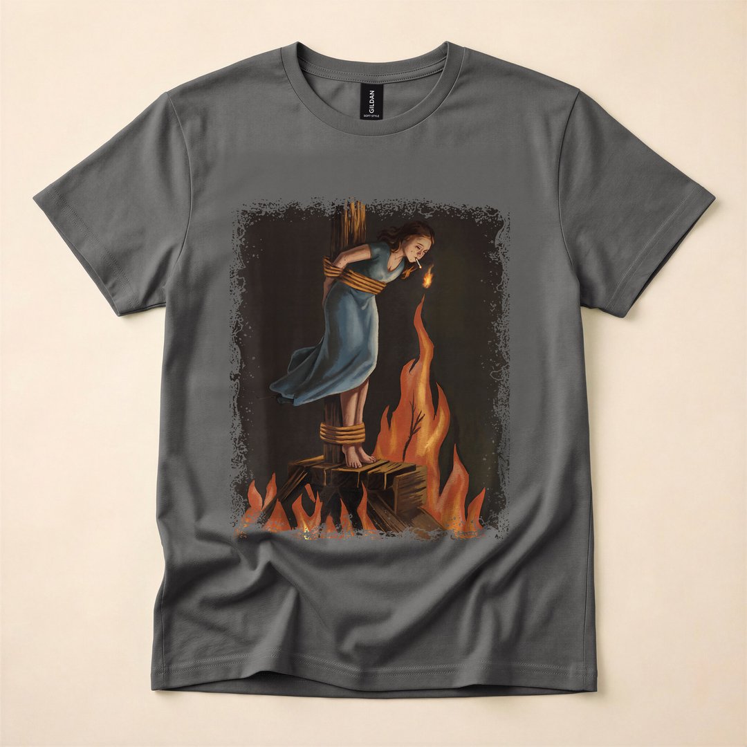 Occult Witch Lighting Flames Feminist T-Shirt - photo 5