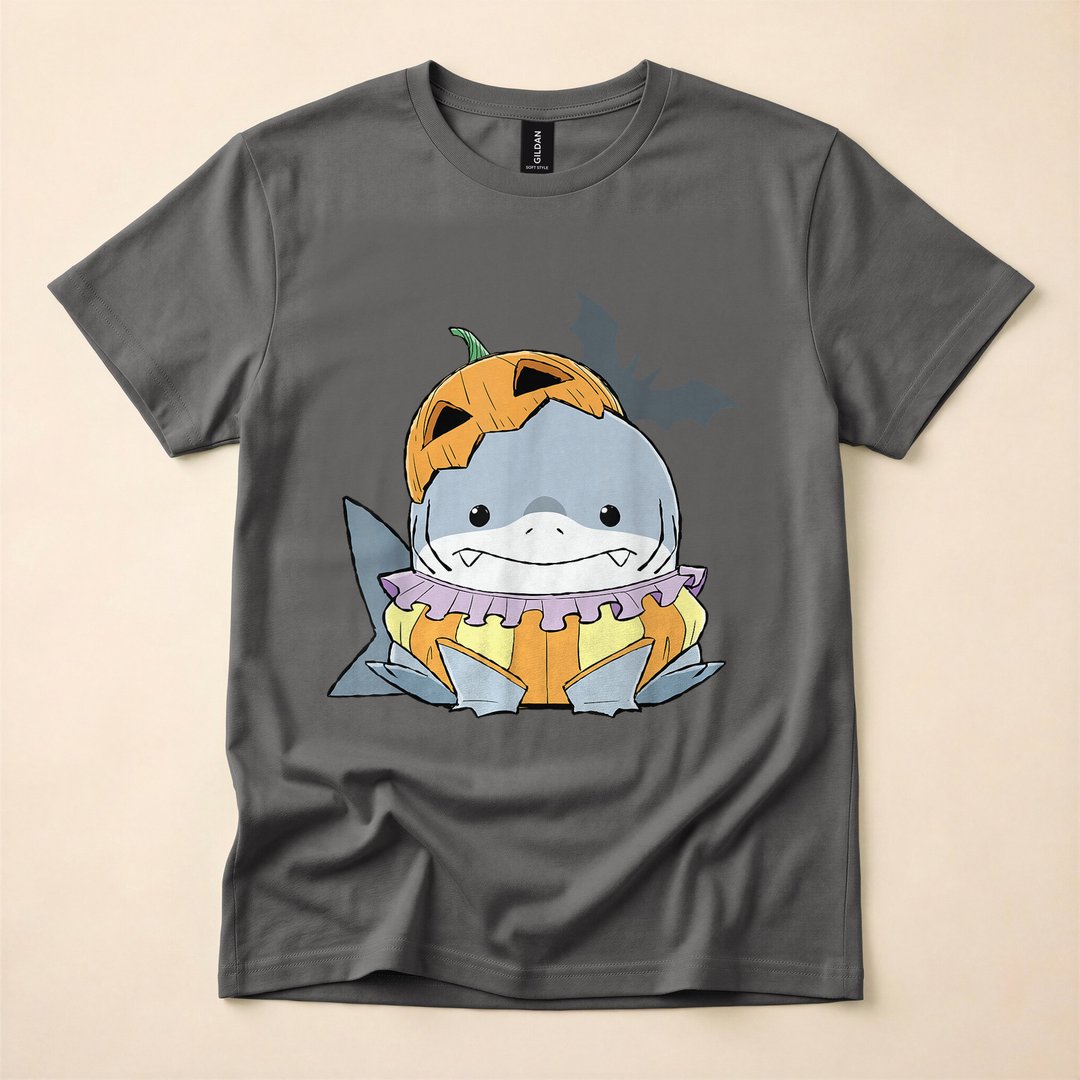 Jeff the Land Shark Pumpkin Costume Halloween T-Shirt - photo 5