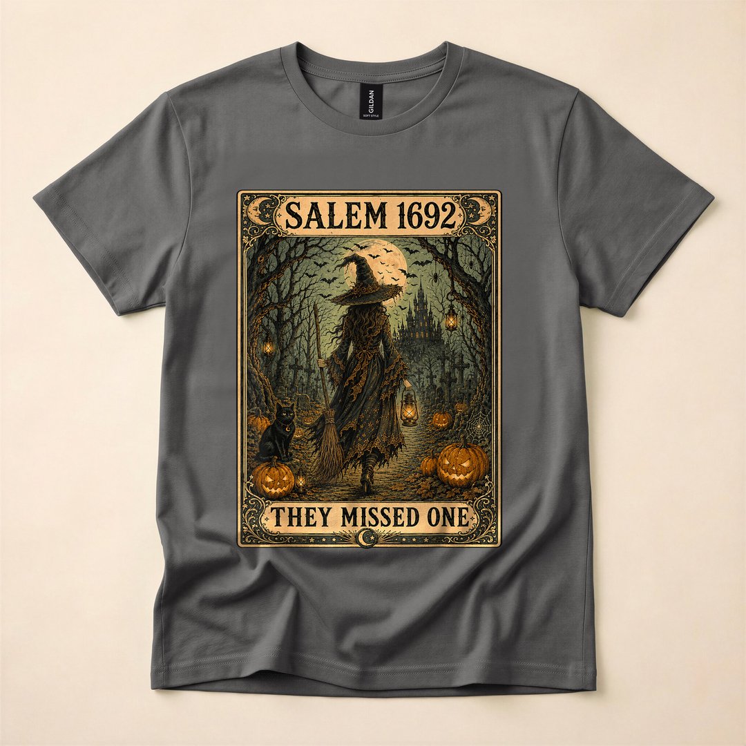 Salem 1692 They Missed One Tarot Card Witch Halloween T-Shirt - photo 5