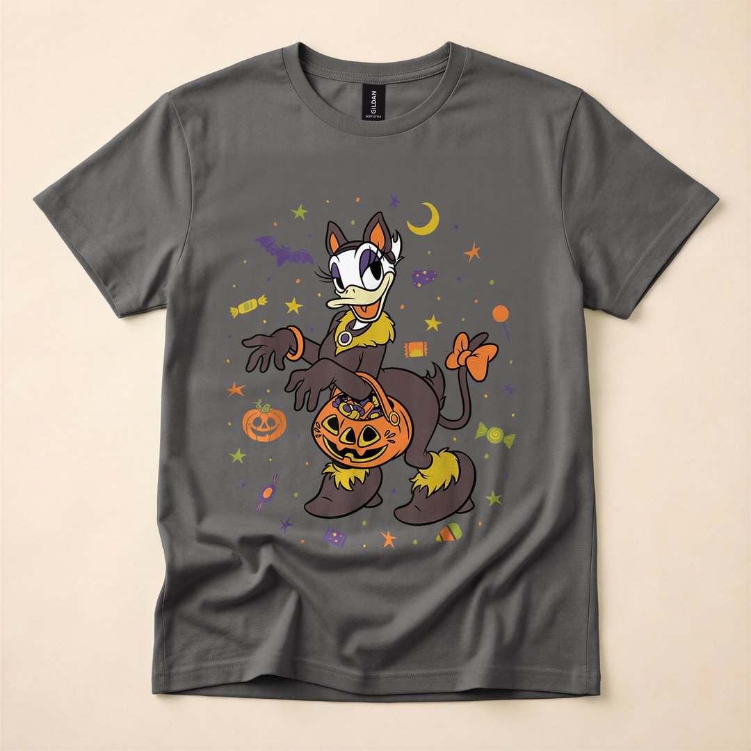 Disney Daisy Duck Black Cat Trick-or-Treat Halloween T-Shirt - photo 5