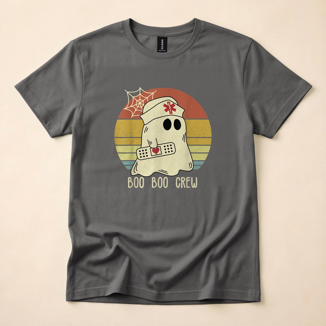 Boo Boo Crew Funny Ghost Nurse Halloween T-Shirt - photo 5
