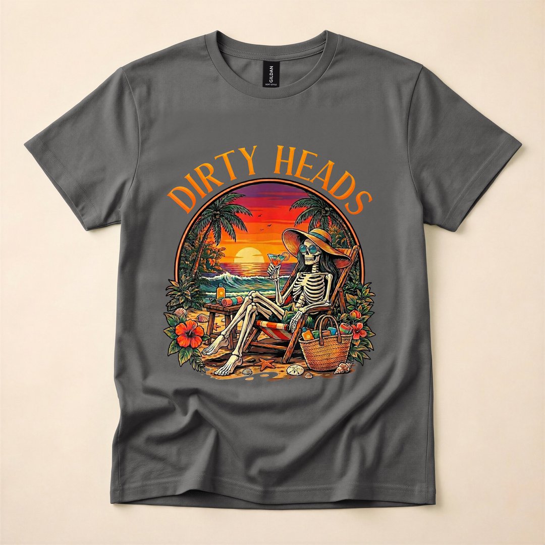 Funny Beach Skeleton Summer Vacation Vibes T-Shirt - photo 5