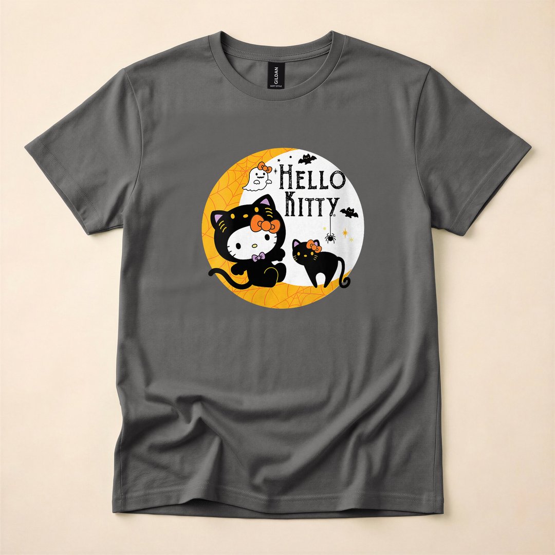 Hello Kitty Halloween Moon Ghost and Black Cat T-Shirt - photo 5