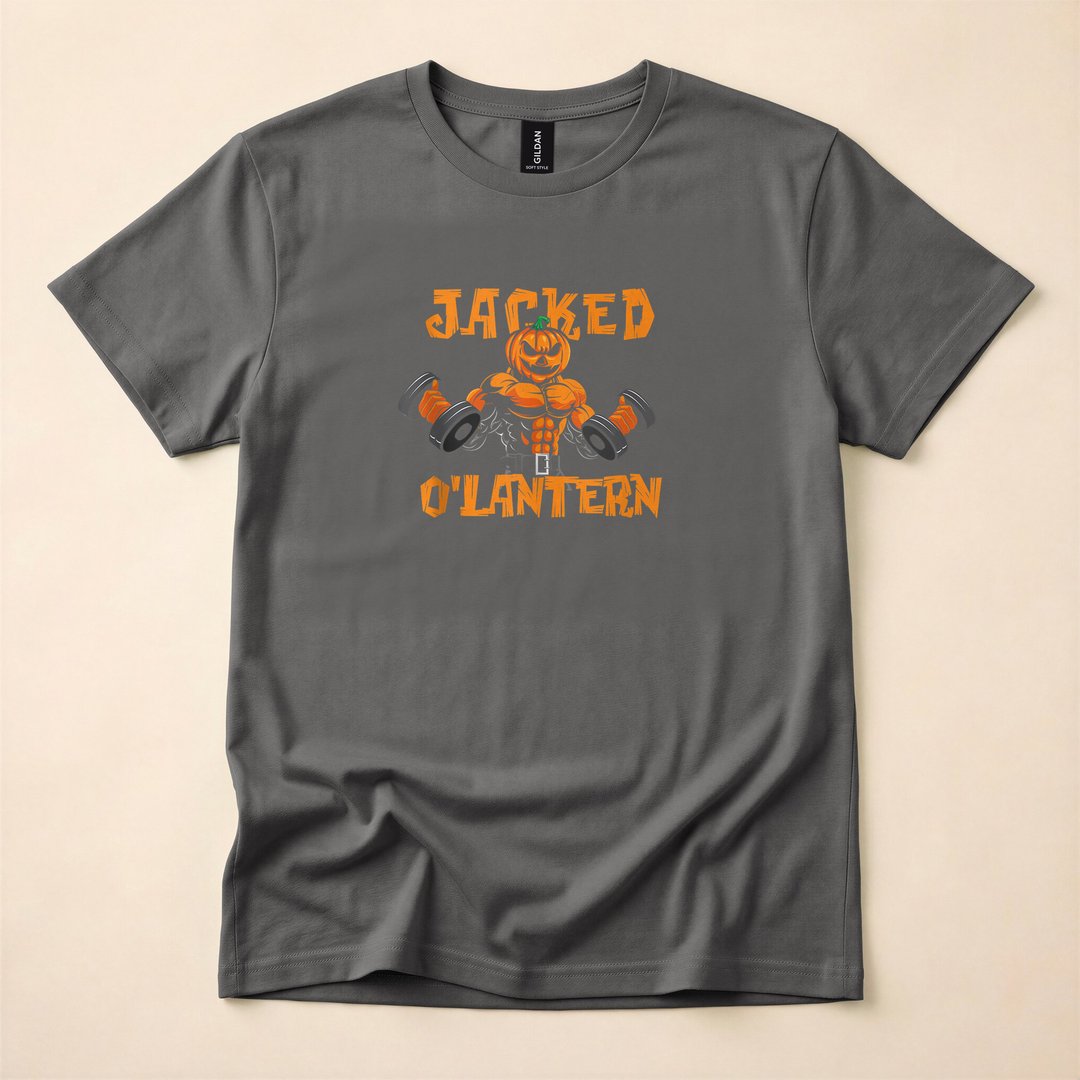 Jacked O'Lantern Halloween Gym Workout Pumpkin T-Shirt - photo 5