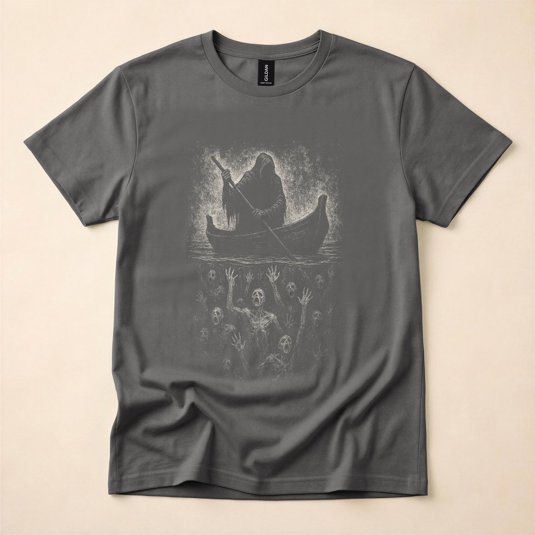 Charon Reaper Underworld Goth Horror Mythology T-Shirt - photo 5