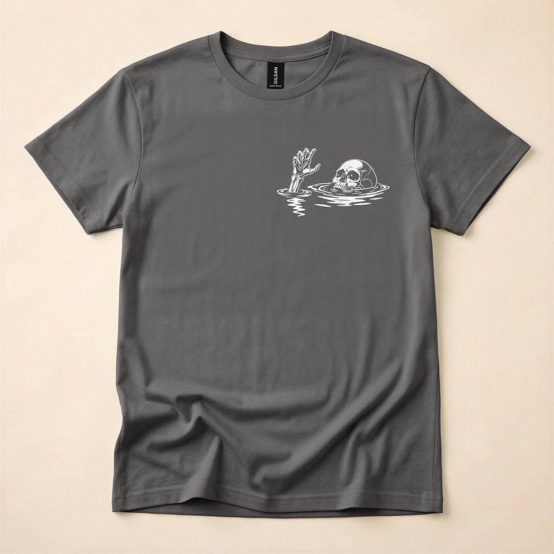 I'm Fine Drowning Skeleton Funny Two-Sided Halloween T-Shirt - photo 5