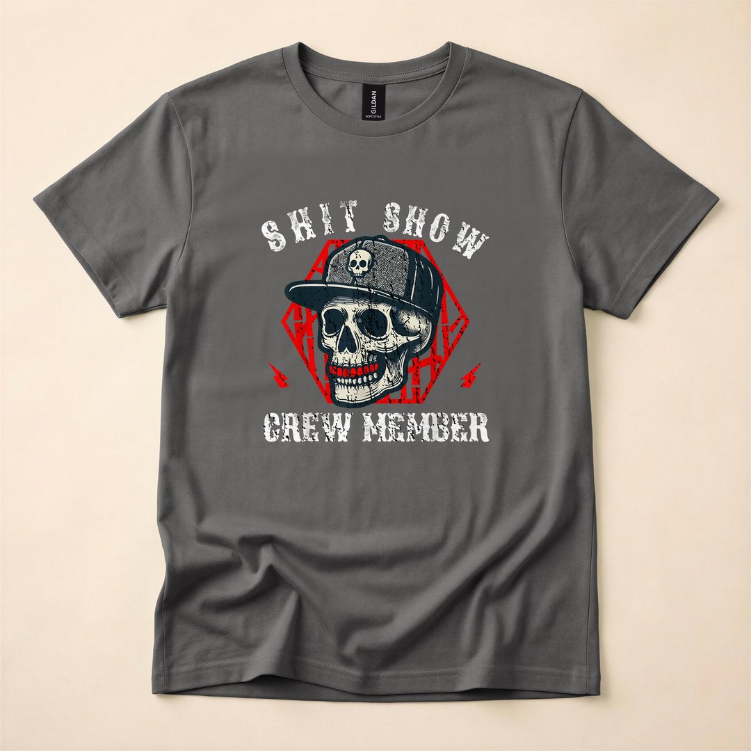 Shit Show Crew Skull Boss Manager Skeleton Halloween T-Shirt - photo 5