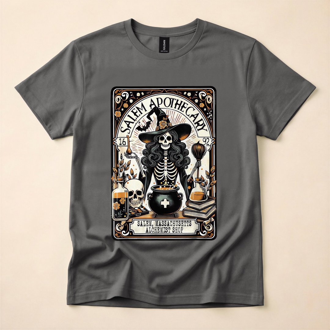 Vintage Salem Apothecary Witch Halloween T-Shirt - photo 5