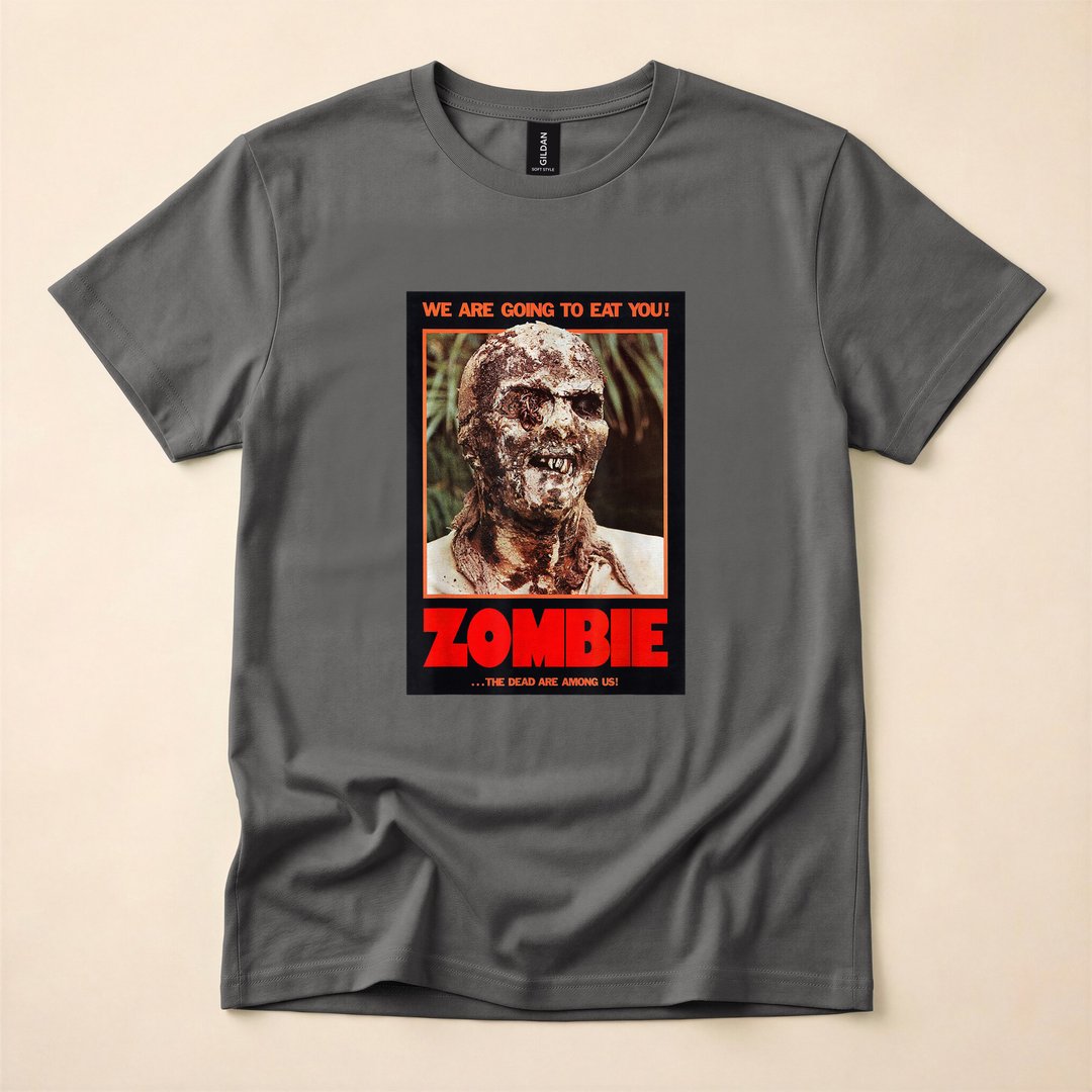 Zombie Attack Funny B-Movie Horror Poster T-Shirt - photo 5