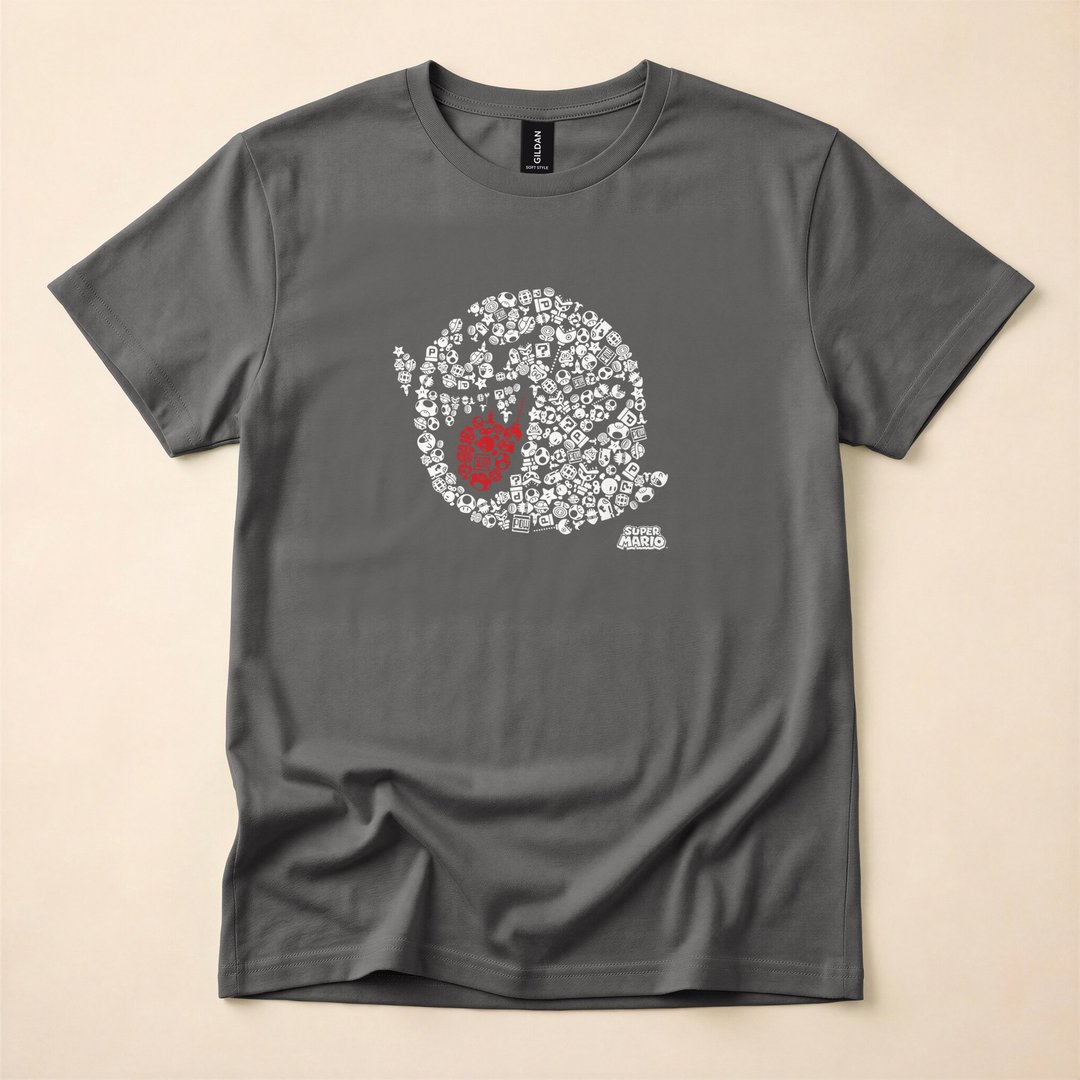 Super Mario Boo Ghost Portrait Nintendo T-Shirt - photo 5