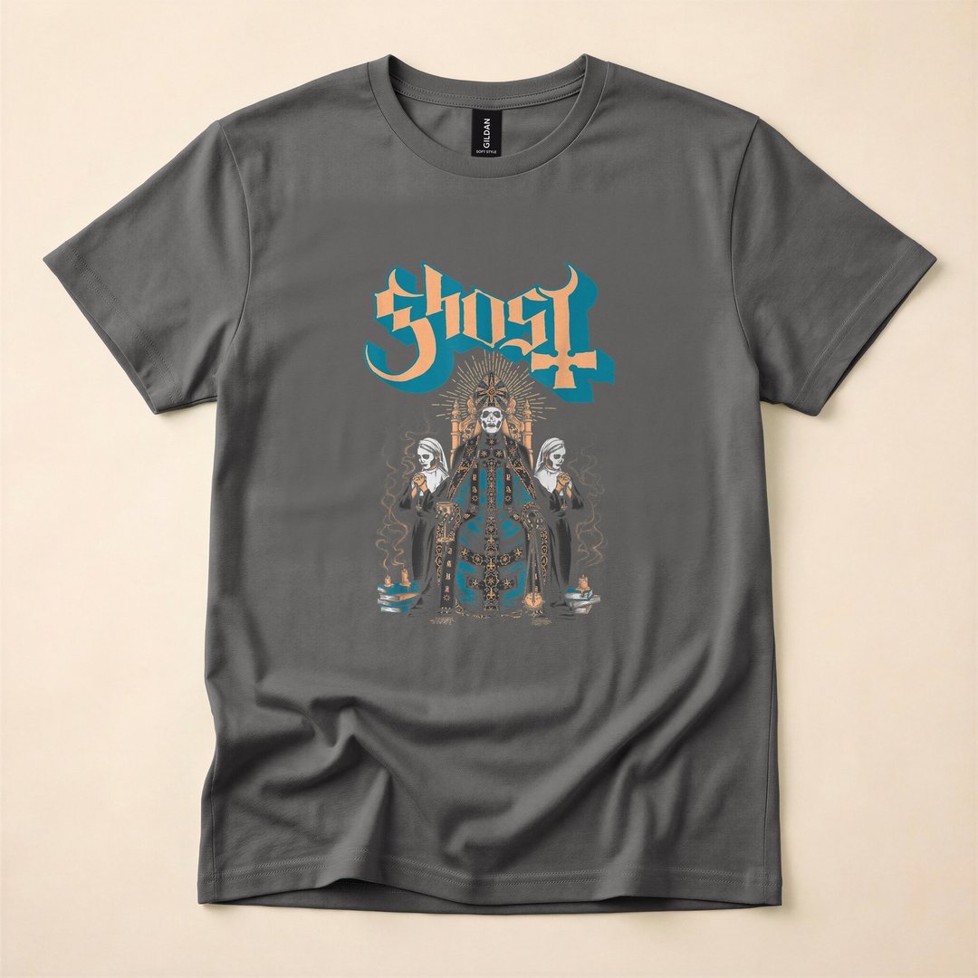 Ghost Throne Front And Back Horror Rock T-Shirt - photo 5